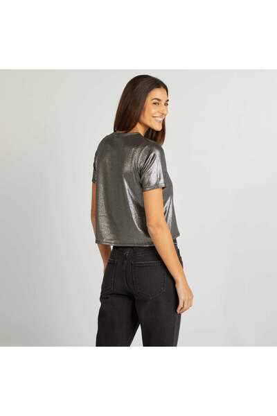 KIABI Short-sleeved metallic T-shirt GREY