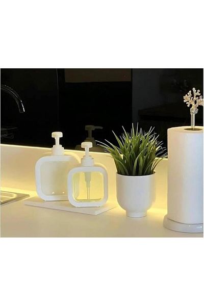 Est Home 500ml Countertop Rectangular Bathroom Kitchen Liquid Soap Dispenser |   Bathroom Kitchen Dishwashing Sink Detergent Dispenser