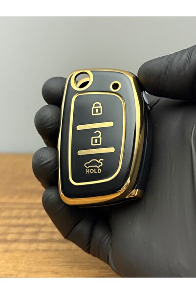 Mavi Keys Husă pentru chei din silicon cu 3 butoane compatibilă cu Hyundai i20 Accent Sonata 2011-2018, culoare neagră