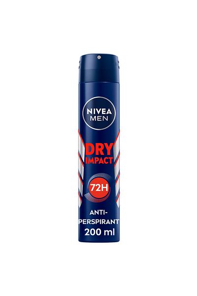 NIVEA NIVEA MEN Dry Impact Antiperspirant Deodorant for Men 48h Protection Spray 200ml