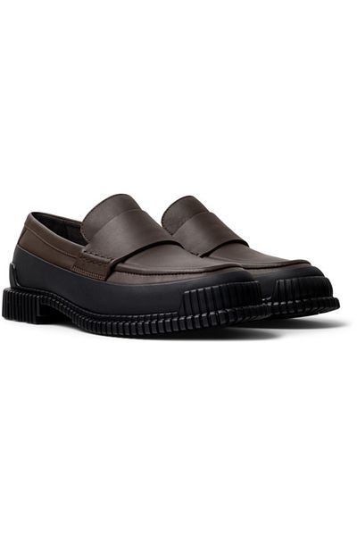 CAMPER Women's Brown-Black Color Block Genuine Leather Flats with Soft Soles and Light Heels Pix