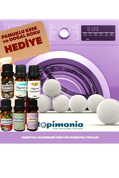 Topimania Yün Kurutma Topları 6 Adet Xxxl Doğal Yerli Üretim Çamaşır Yün Kuru...