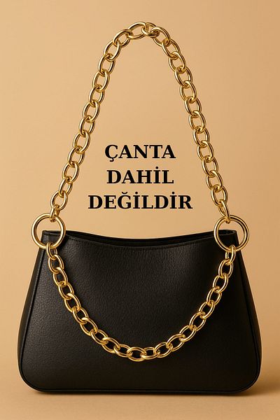 Emtory Home Modelul 2 |   Curea rotundă pentru geantă cu lanț de aur - 90x35cm - Accesoriu pentru geantă - Curea pentru geantă