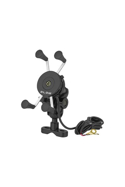 Blow Phone holder for bicycle and motorcycle, USB charger, black