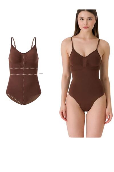 MİSTİRİK Mamey Model Hooked Bodysuit Zone Effective Firming Corset Brown Color15