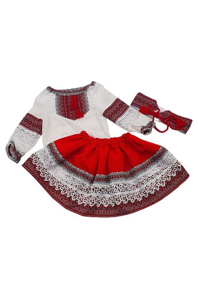 OEM Muntenia Folk Costume for girls, red, 7 years old