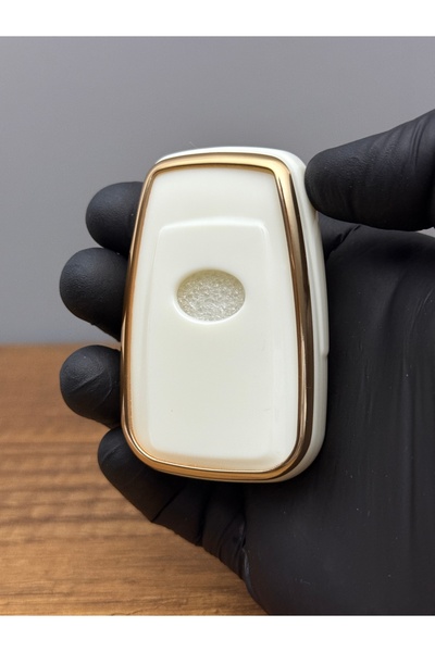 Mavi Keys Husă Nano pentru telecomandă din silicon cu 3 butoane compatibilă cu Toyota Corolla, C-HR, Land Cruiser – albă