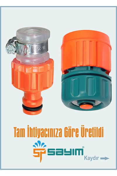sayım plastik 2-Piece Automatic Faucet Hose Connection Apparatus |   Plug-In Garden Watering Clip Set