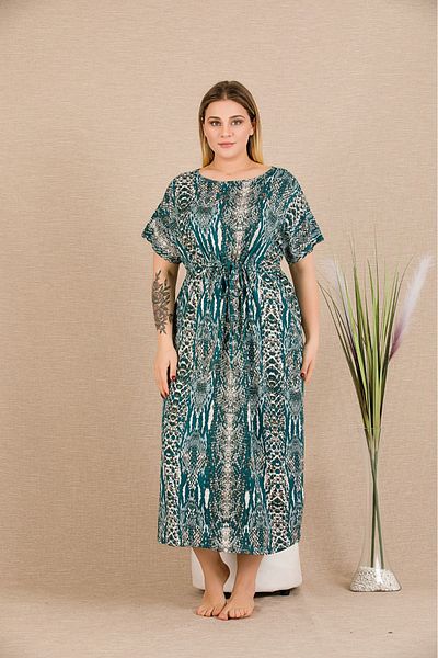 Lady Lingerie Γυναικείο φόρεμα με κοντό μανίκι μεγάλου μήκους