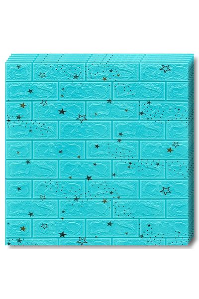 Teno Set 80x Tapet Caramida 3D Teno®, model Stelute, suprafata acoperirre 42.4 mp, 70x77 cm, albastru
