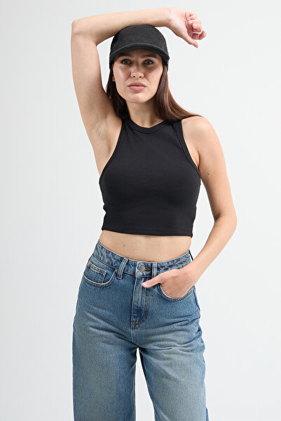 JUD Cultivo 82002 Μαύρο Γυναικείο Μπλουζάκι Basic Crop