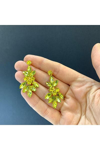 BEYOĞLU NİŞANTAŞI Stoned Bridal Wedding Henna Engagement Wedding Earrings