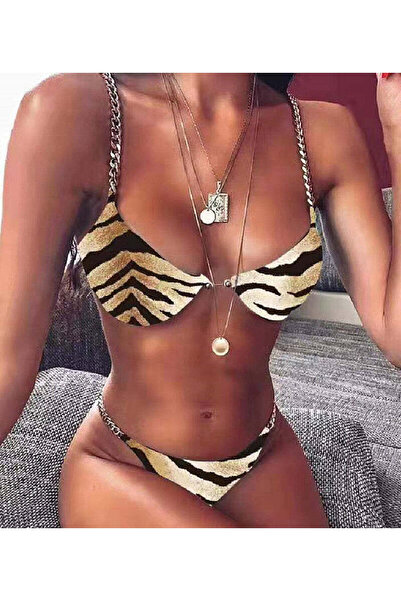 WildFashion Costum de bai in 2 piese accesorizat cu lanturi metalice SW2531B-99 S