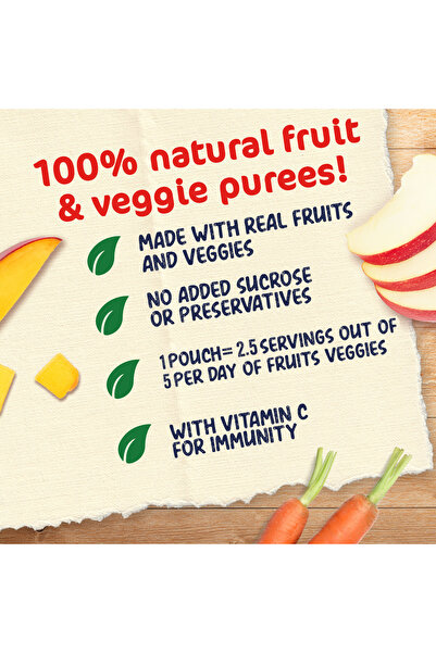 Cerelac Nestle Cerelac Fruits & Vegetables Puree Pouch Apple Carrot & Mango From 6 Months