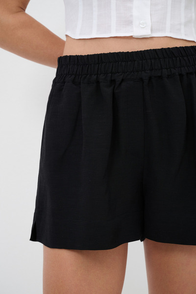 adL Beli Lastikli Nakışlı Şort