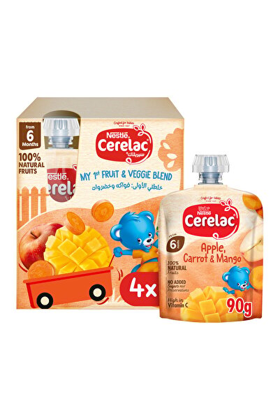 Cerelac Nestle Cerelac Fruits & Vegetables Puree Pouch Apple Carrot & Mango From 6 Months