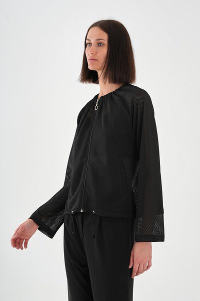 ALEXANDERGARDI Women's Cardigan with Drawstring Collar and Zipper