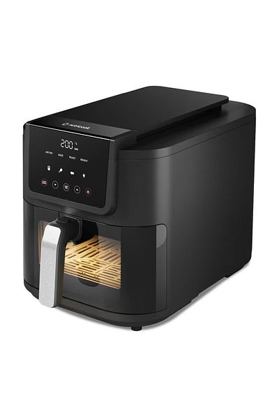 Nutricook Digital Slim Air Fryer, 5L Capacity with Clear Window & Internal Light, Large Basket, Spac