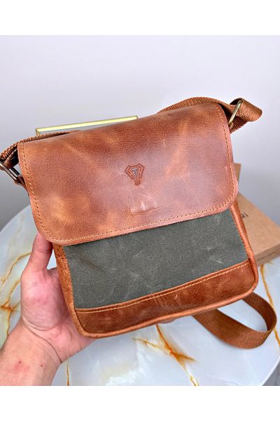 Fil Deri Genuine Leather Magnet Hanger Back Zipper Shoulder Bag 1007