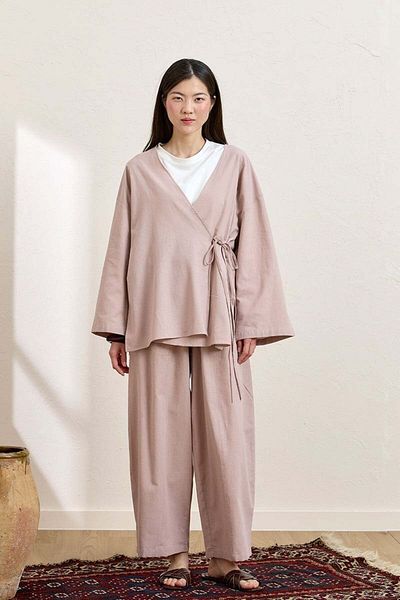 Ceylan Otantik Dusty Rose Organic Linen Tunic & Trousers Set