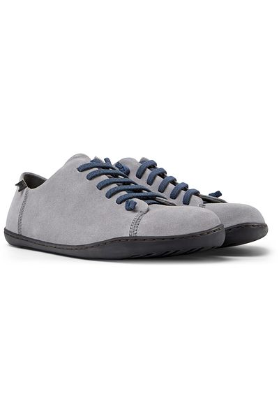 CAMPER Men's Grey Basic Casual Shoes with Laces, Lightweight Nubuck for Everyday Comfort Peu