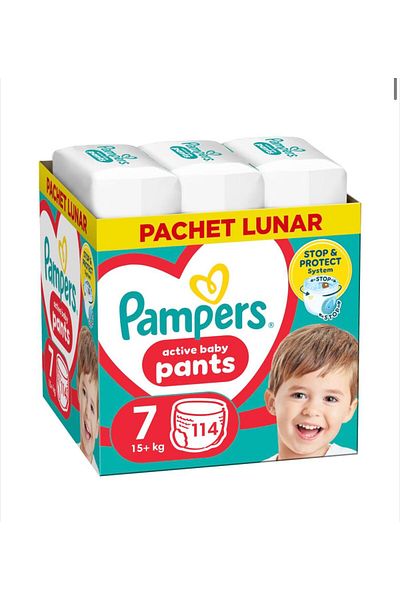 Pampers Scutece-Chilotel Pampers Active Baby Pants XXL Box, Marimea 7, 15kg+, 114 buc