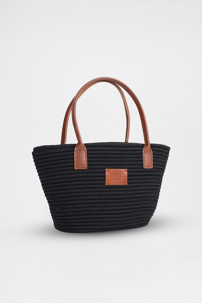 D'VERS Handmade Lined Straw Tote Casual Stylish Design, Large Internal Volume, Shoulder and Beach Bag