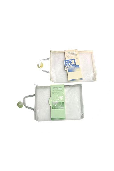 Odak Mw74101 Zippered Pastel Color Handle Mesh A4 Bag (Mesh File) - Single