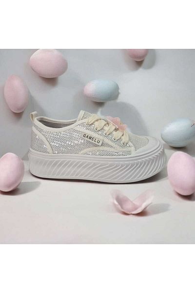GAMELU Women's Knitwear Mesh Glitter Memory Foam Casual Sneaker Shoes