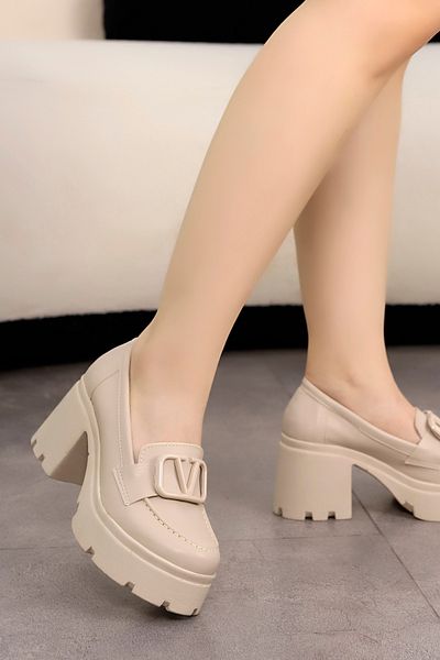 Mamito Ayakkabı Msn 904 Buckle Detailed Heeled Loafer