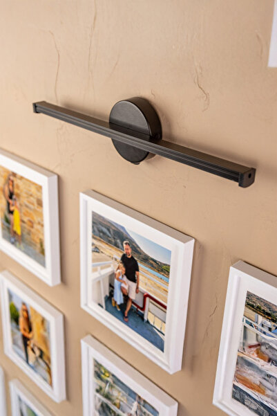 Siyempi Yapışkanlı 9V Pilli LED Siyah Gün Işığı Duvar Aplik 34 cm Tablo Ayna Üstü Dekoratif Aydınlatma