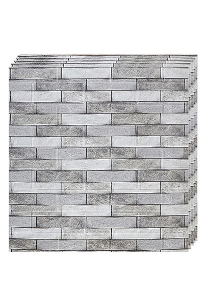 Teno Set 100x Tapet Caramida 3D Teno®, suprafata acoperire 53 mp, 70x77 cm, gri