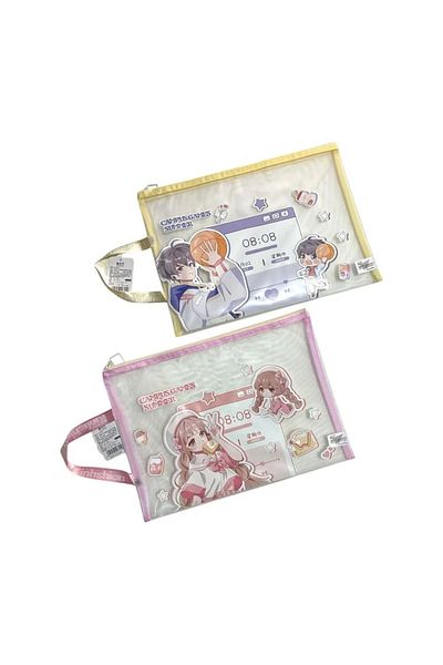 Odak Kt41043 Zippered Anime Handle Mesh A4 Bag (Mesh File) - Single