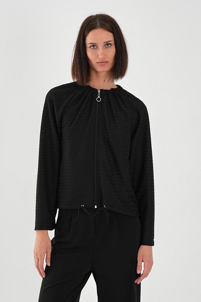ALEXANDERGARDI Women's Cardigan with Drawstring Collar and Zipper
