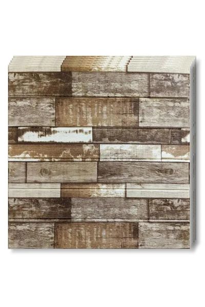 Teno Set 100x Tapet Panou 3D Teno®, Model Lemn, suprafata acoperire 49 mp, 70x70 cm, maro