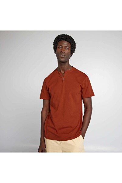 KIABI Plain T-shirt with grandad neckline brown