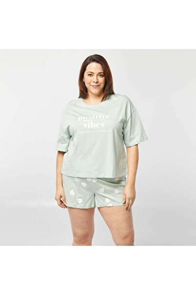 KIABI Short T-shirt + shorts pyjama set - 2-piece set GREEN