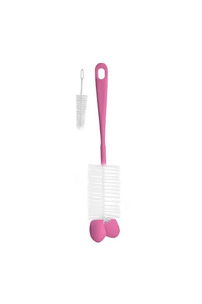 Babyono Perie biberon si tetina cu burete roz 720/02