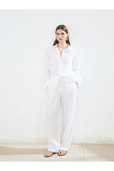 LC Waikiki Cămașă de damă din in oversize sezon nou - S5FH74Z8