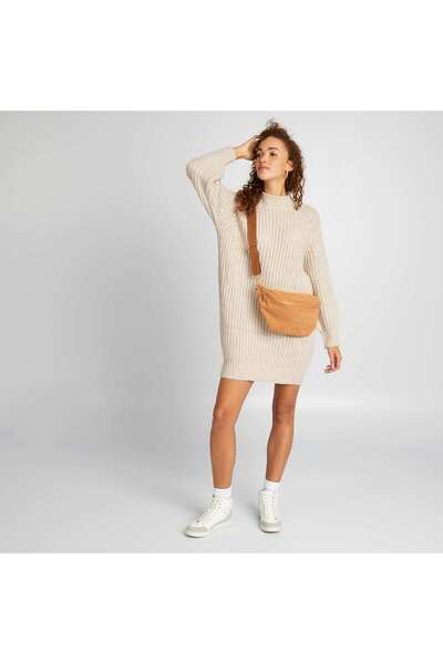 KIABI Chunky knit sweater dress BEIGE