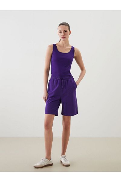 LC Waikiki Brown Women's Shorts with Elastic Waist