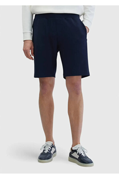 Ramsey Navy Blue Plain Knitted Jogging Fit Sports Bermuda
