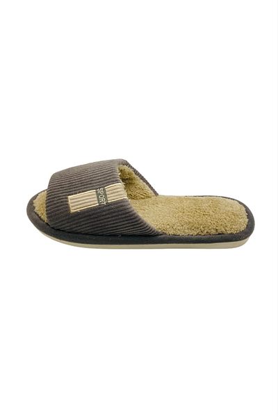 TECOS Men's cutout slippers, TECOS, size 42-43, gray, warm, 28 centimeters