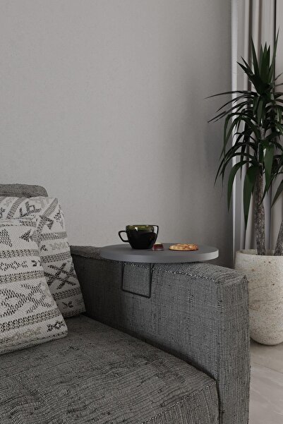 Armchair Side Table | Practical Armrest Top Coffee Table | Modern Side Table with Metal Legs | Armrest Top Service