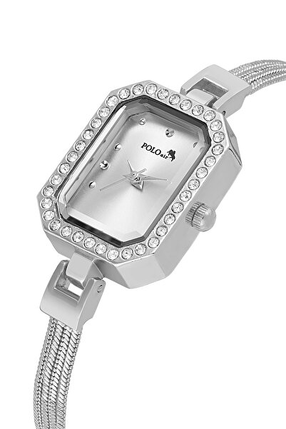 Polo Air ساعة يد نسائية بسلك معدني من ويكر لون فضي PL-1545B2x