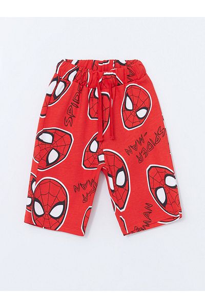 LC Waikiki New Season Spider-Man Printed Lace-Up Boy's Shorts - S5Dg39Z1