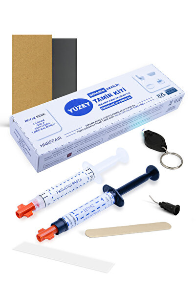 NNREPAIR Tek Renk Beyaz - Seramik, Akrilik, Vitrifiye, Porselen, Granit, Faya...