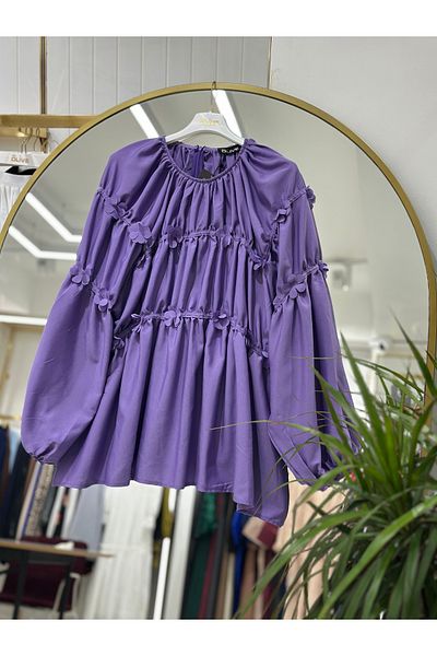 She Olive Floral Detailed Hijab Tunic