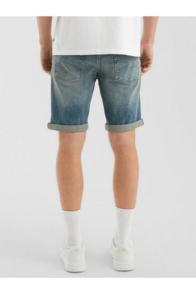 QS by s.Oliver Men's Denim Shorts, Mid-rise John, Regular Fit, Faded Look, Blue