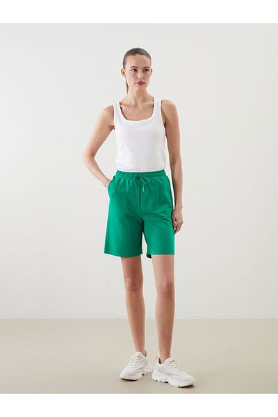 LC Waikiki Brown Women's Shorts with Elastic Waist